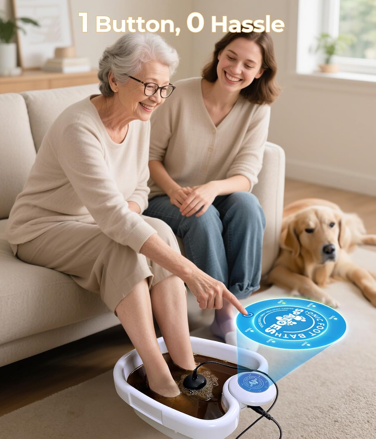 Ionic Foot Detox Machine 3.0, Foot Spa at Home detox, Ion Detox Foot Bath Cleanse Machine to Remove Toxins -2 Arrays, 15 Disposable Foot Bath Liners, Detox Sea Salt, Upgraded Durable Basin