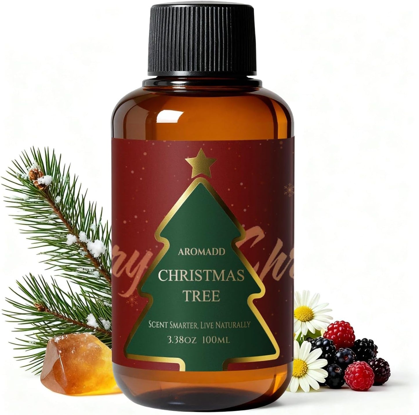 Aromadd Aromadd Christmas Tree Diffuser Oil Inspired by Luxury Hotel Scent, Essential Oils for Waterless Diffuser, Festive Pine & Cedarwood Amber, Long-Lasting Home Fragrance - 3.38 fl oz (100 mL)