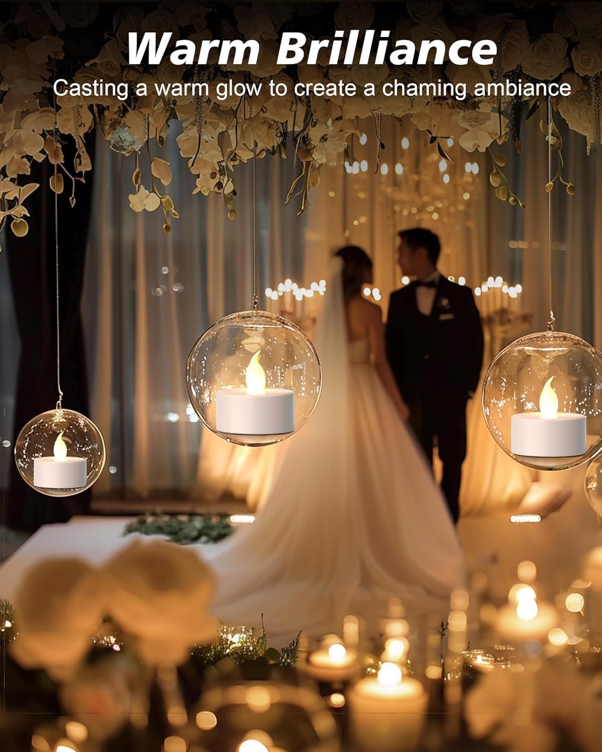 PUNPUBA LED Tea Lights Candles- 24Pack Flameless Candles Realistic and Bright Flickering Long Lasting 200Hours for Holiday Celebration,Party, Home Decoration WarmWhite,Battery Operated