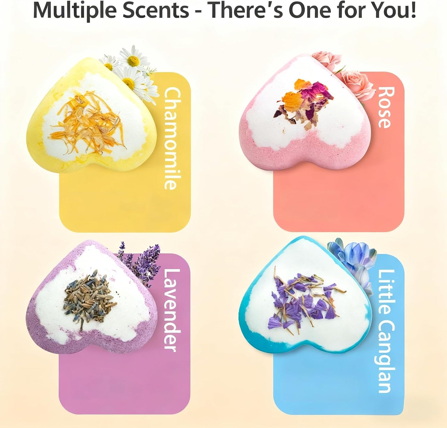 Luxury Valentine's Day Heart Bath Bombs Gift Set, 9 Large Moisturizing Bombs with Shea Butter, Natural Dried Flowers, Multiple Scents, Includes Rose Soap and Loofah
