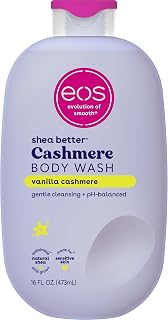 eos Body Wash, Vanilla, Moisturizing Creamy Gel Formula with Shea Butter, Glycerin, Vitamin E, pH Balanced, Sensitive Skin, Vegan, 16 fl oz