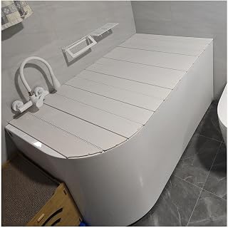 Bathtub Tray Folding Bathtub Cover Bathtub Caddy Tray, Dust-Proof Board Insulation Cover Shutter Bath Lid Bath Tub Accessories Bathtub Trays, 0.6cm Thickness Multifunctional(80x150x0.6cm)