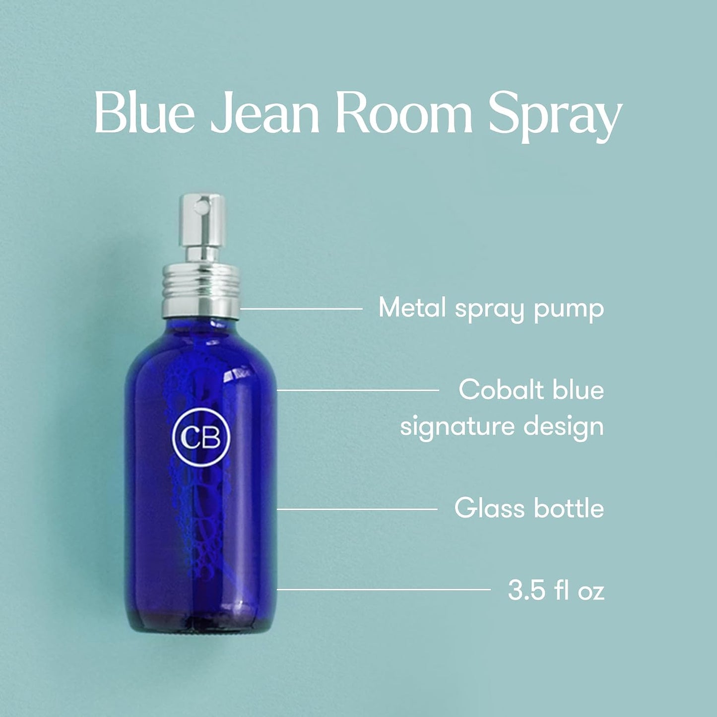 Capri Blue Room Spray - Blue Jean Air Freshener Spray with Notes of Bergamot, White Flowers, Musk and Patchouli - Air Fresheners for Home - Linen Room Scents (3.5 oz)