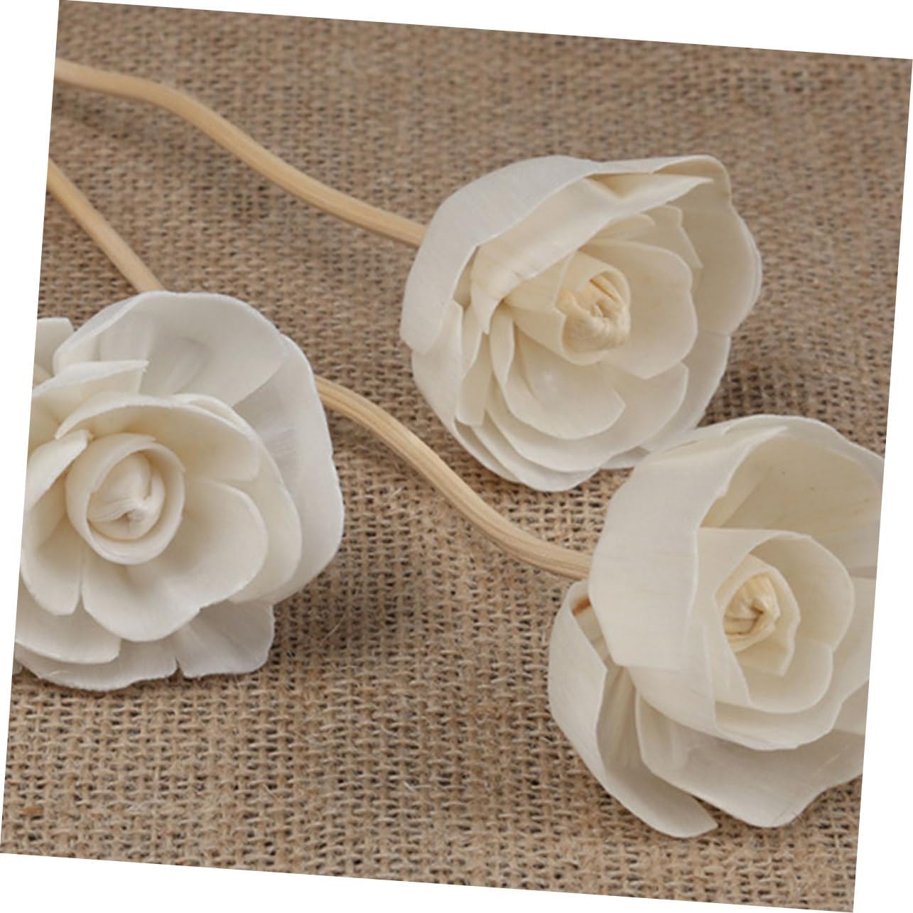 HEALLILY 5 Pcs Natural Wavy Rattan Diffuser Sticks Essential Oil Reeds for Home Fragrance and Aromatherapy Porous Aroma Oil Diffuser Accessories with Flower Design for Living Bathroom
