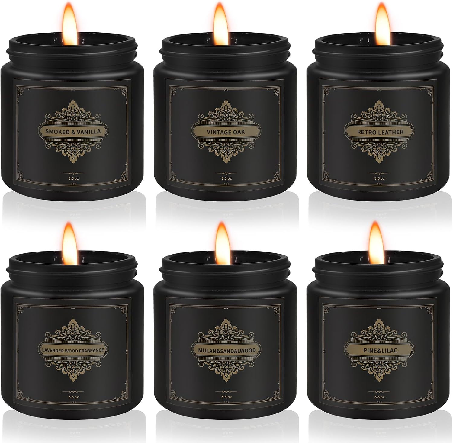 Gifts for Men,6 Pack Scented Candles for Men, Scented Candles Set Soy Candles for Home Him,Father's Day Gifts, Scents of Rosemary/Fresh Rose/Cedar Teak/Grapefruit/Rose & Pomegranate Berry/Fig