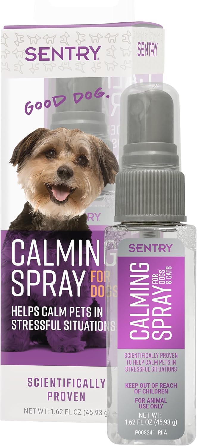 Sentry PET Care Sentry Calming Spray for Dogs, Uses Pheromones to Reduce Response to Normal Stress, Easy Spray Application, Helps Dogs with Separation, Travel, Loud Noises