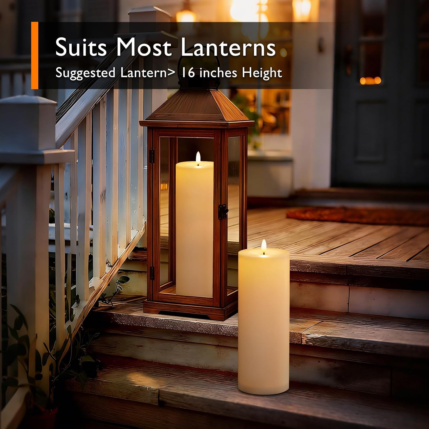 Homemory Outdoor Waterproof Flameless LED Candles 4" x 12", Battery Operated Large Pillar Candles with Remote & Timer, Long Lasting for Outdoor Lanterns & Patio, White, Set of 2