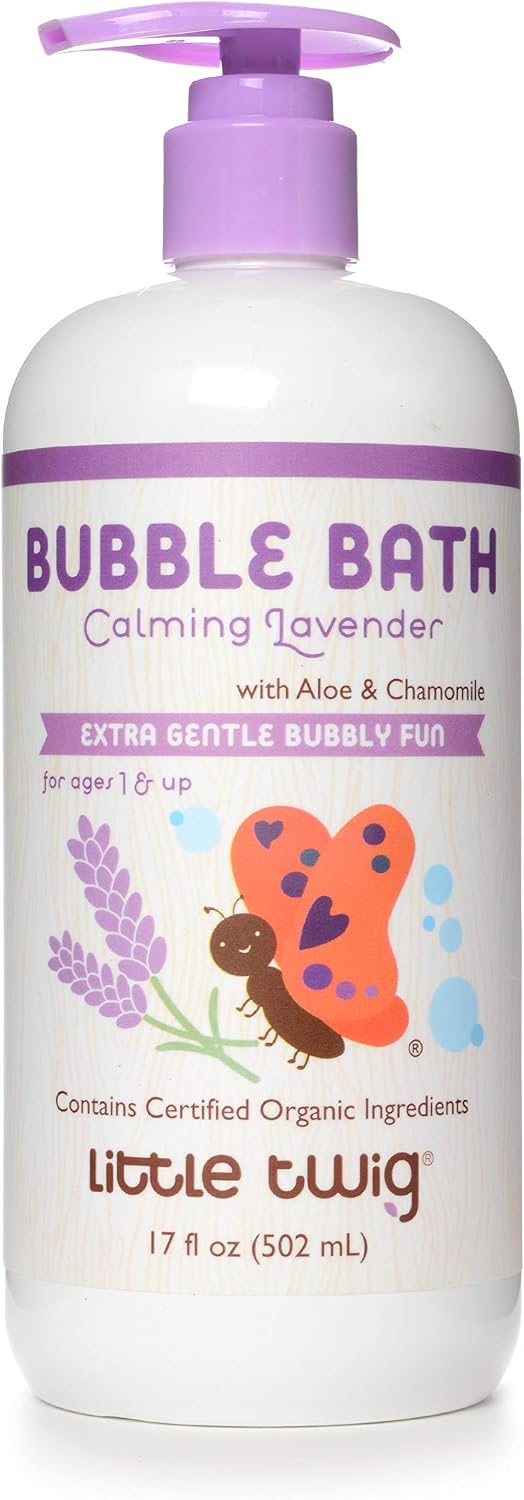 Little Twig Bubble Bath, Baby Bath Essential with Natural Plant Derived Formula, Vegan, Gluten-Free, Paraben-Free, Calming Lavender Scent, 17 fl. oz