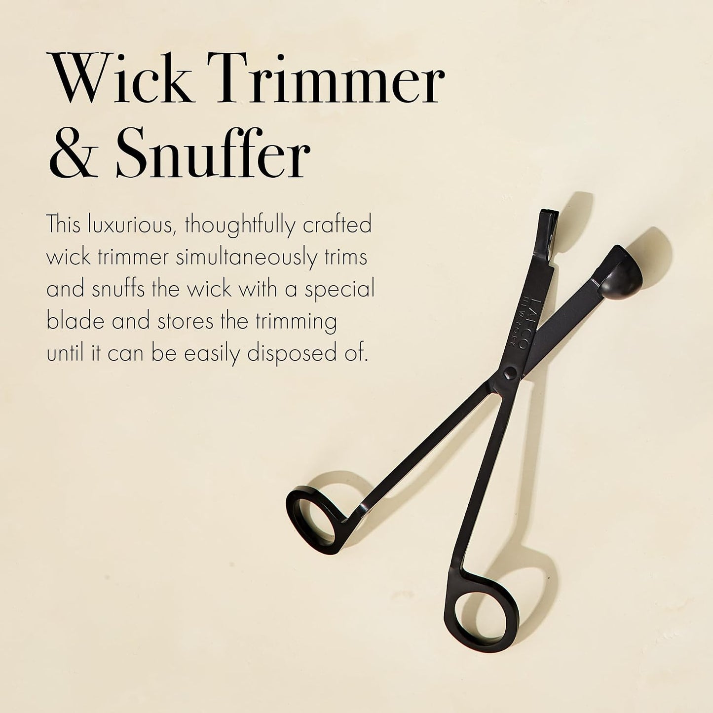 LAFCO New York Wick Trimmer & Snuffer - Use on Burning or Extinguished Wicks - Enameled Stainless Steel