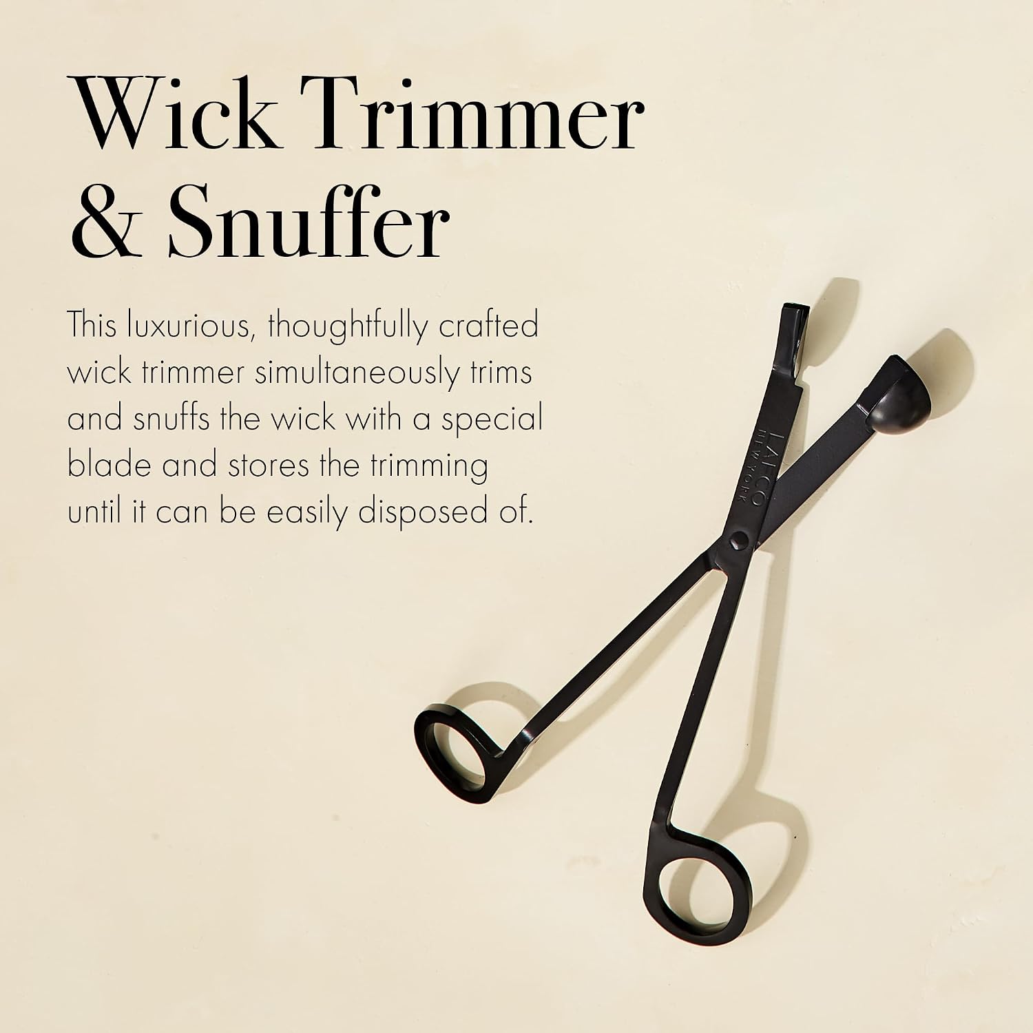 LAFCO New York Wick Trimmer & Snuffer - Use on Burning or Extinguished Wicks - Enameled Stainless Steel