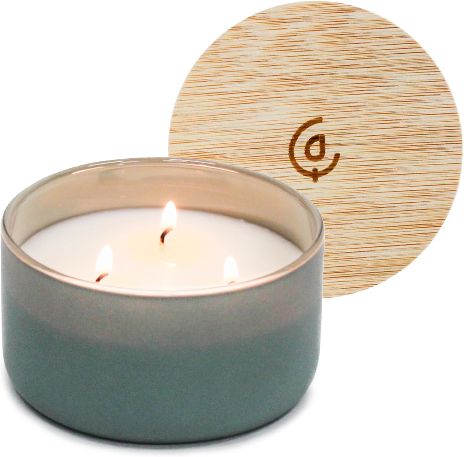 Calyan Wax Co. Evergreen & Eucalyptus 3 Wick Scented Candle - 30 Hour Burn - Luxury 3 Wick Soy Candles - Clean Soy Wax Candles - Long Lasting Large Glass Jar Candle for Home - 8oz