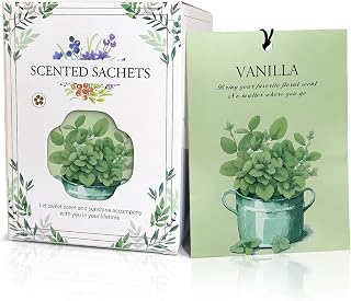 Vanilla Scented Sachet Bags - 12 Pack Drawer & Closet Freshener, Long Lasting Odor Eliminator for Wardrobes, Cars & Storage, Home Fragrance Air Freshener Sachets