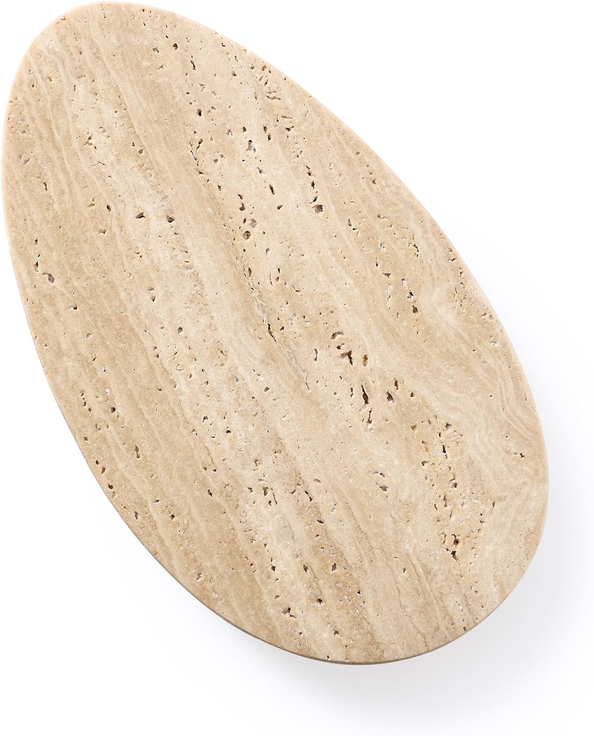 Natural Travertine Tray, Modern Decorative Stone Tray for Coffee Table, Jewelry Display Organizer for Rings Necklace, Candle Holder Catchall for Living Room Bathroom Vanity Decor (S)