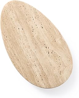 Natural Travertine Tray, Modern Decorative Stone Tray for Coffee Table, Jewelry Display Organizer for Rings Necklace, Candle Holder Catchall for Living Room Bathroom Vanity Decor (S)