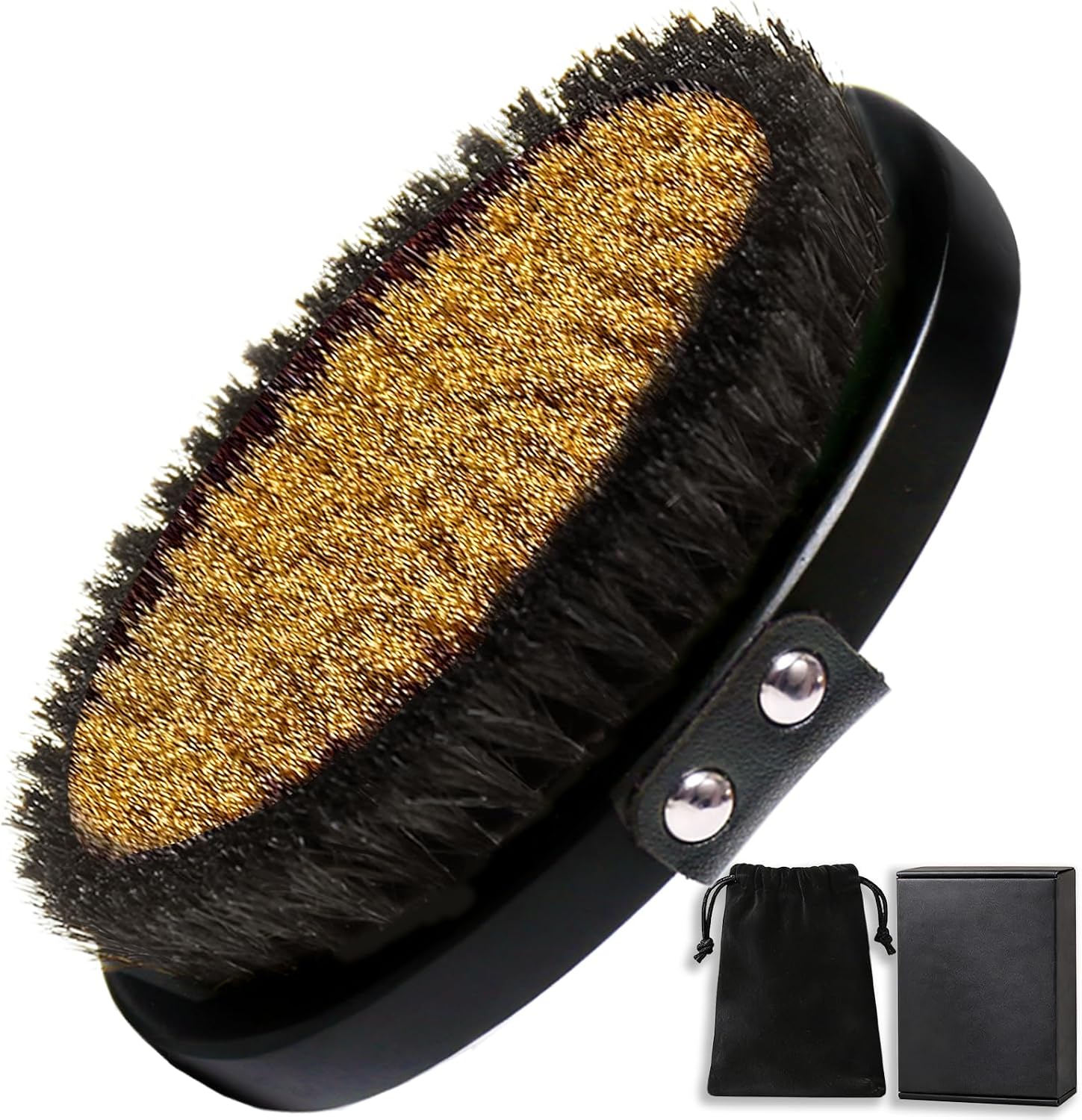 Premium Ionic Copper Dry Brush – Dry Brushing Body Brush for Lymphatic Drainage, Exfoliating Body Scrubber & Lymphatic Brush – Ergonomic Palm Design Body Brush with Storage Pouch, Gift Ready