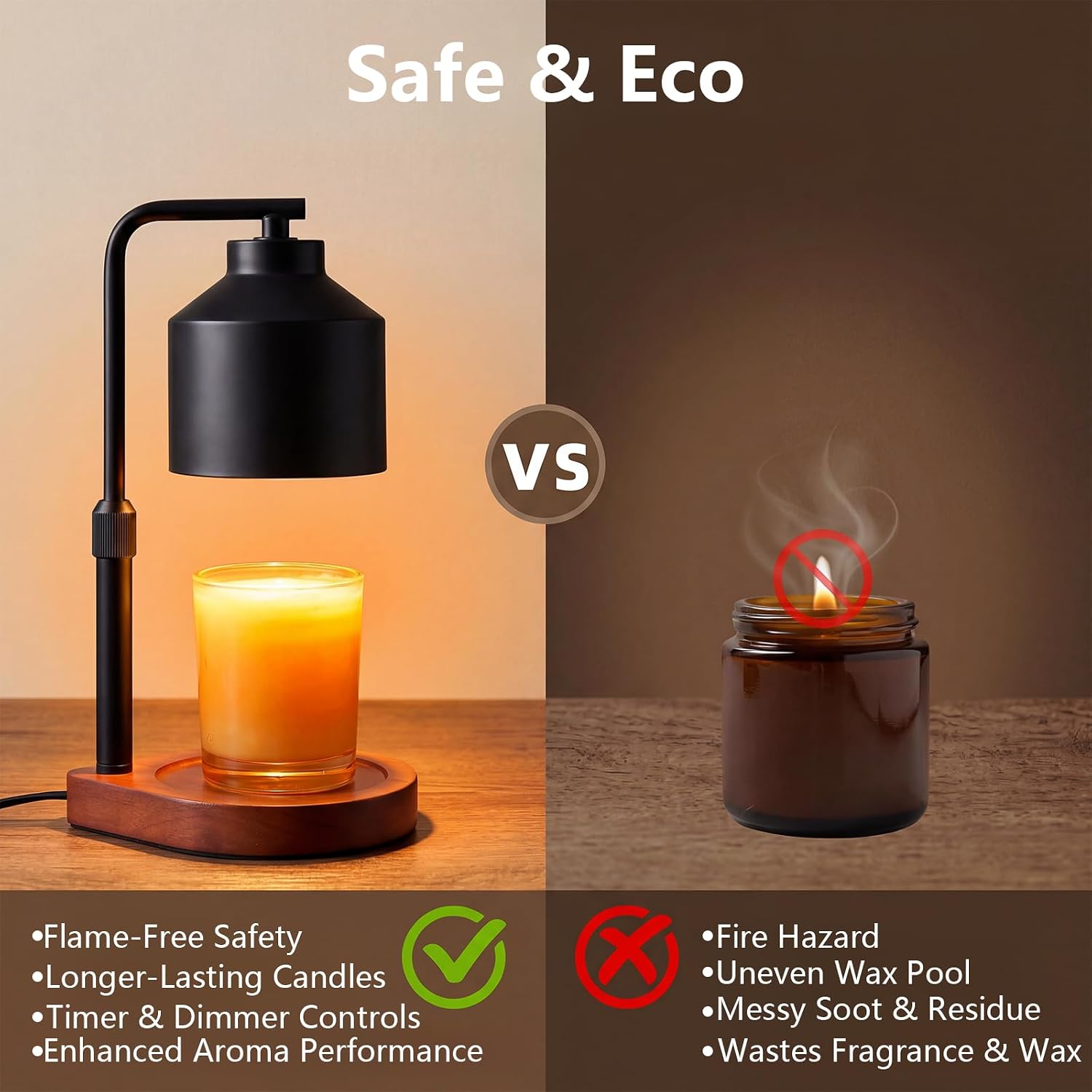 Candle Warmer Lamp with Timer and Dimmer- Electric Candle Lamp Warmer with Adjustable Height for Candle Wax Jar, Home Decor & Birthday Gifts for Women Mom Mothers Day, Candle Wax Warmer with 2 Bulbs