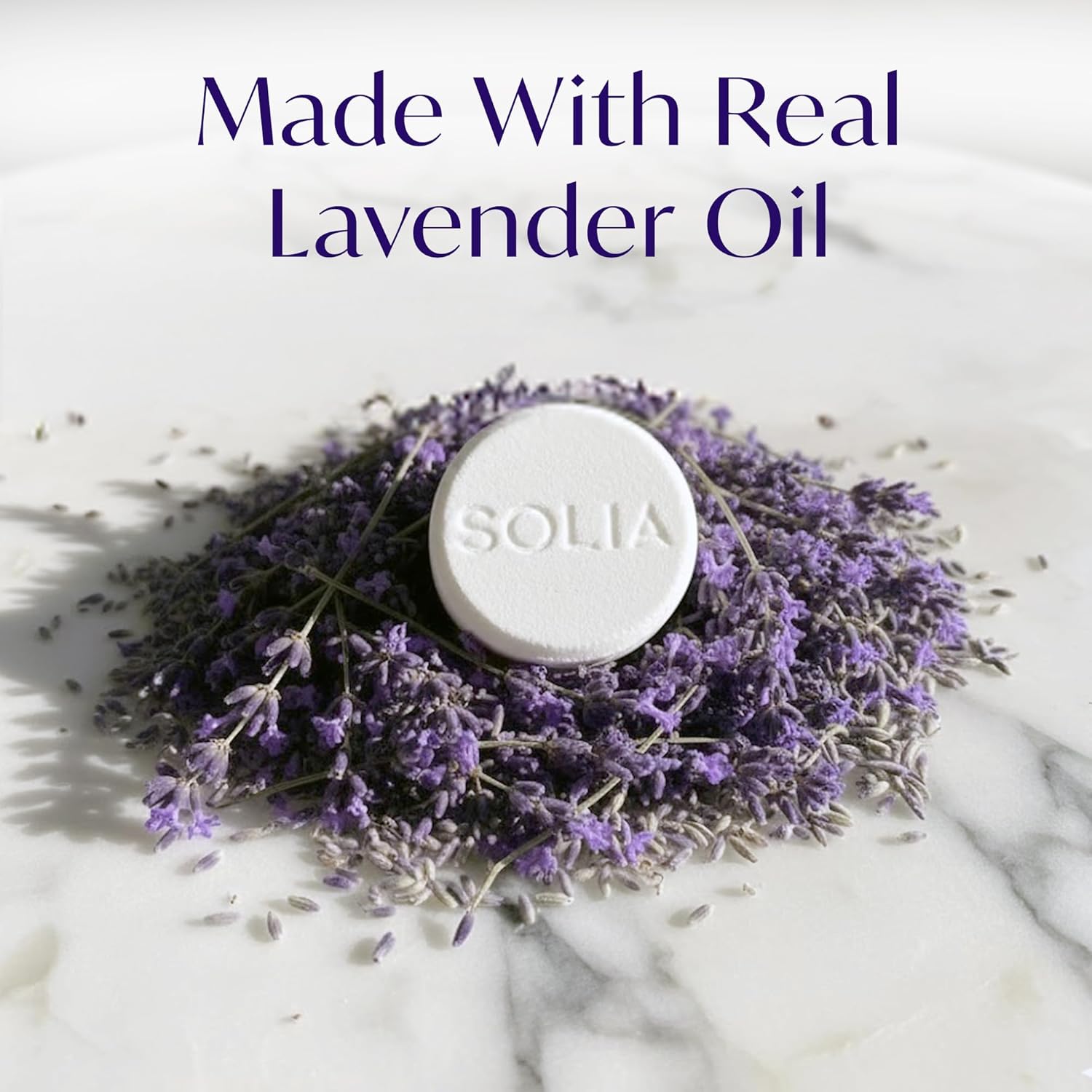 Solia Natural Lavender Shower Steamers - Patent-Pending - Real Essential Oil Lavender Tablets, Spa Steamers Aromatherapy, 15-Pack