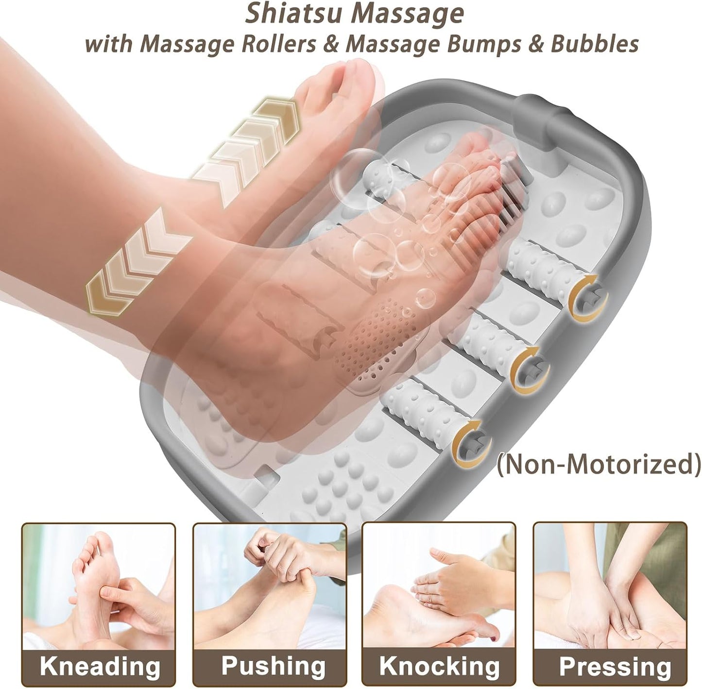 UNIFULL Collapsible Foot Spa Bath with Heat, Touch Screen, Massage Rollers, Bubble, Foot Pedicure Kit, Temperature Control, Foot Spa, Foot Bath Gifts