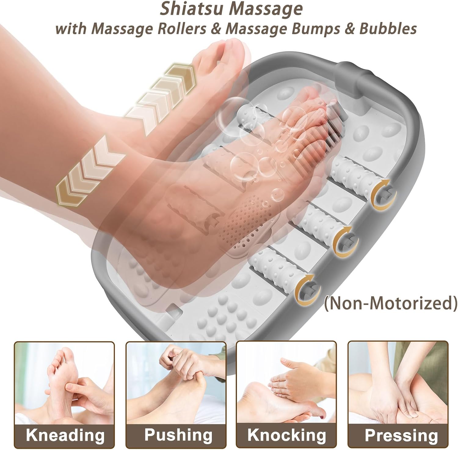 UNIFULL Collapsible Foot Spa Bath with Heat, Touch Screen, Massage Rollers, Bubble, Foot Pedicure Kit, Temperature Control, Foot Spa, Foot Bath Gifts