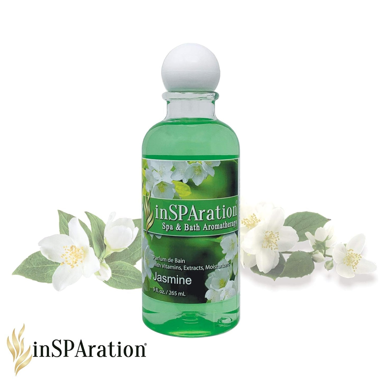 inSPAration Spa and Bath Aromatherapy 119X Spa Liquid, 9-Ounce, Jasmine,Green
