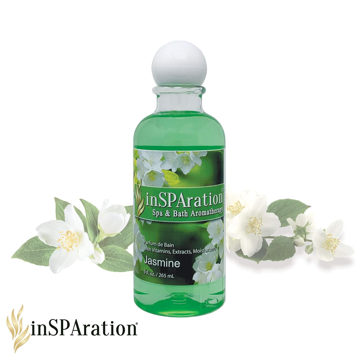 inSPAration Spa and Bath Aromatherapy 119X Spa Liquid, 9-Ounce, Jasmine,Green