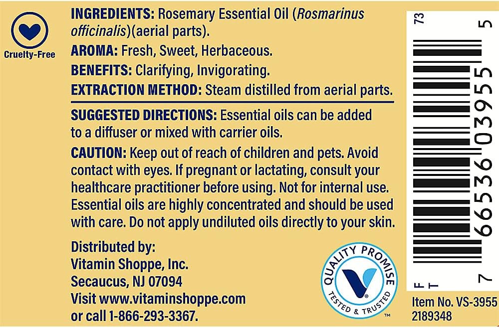 Rosemary - 100% Pure Essential Oil - Clarifying & Invigorating Aromatherapy (1 fl. oz.)