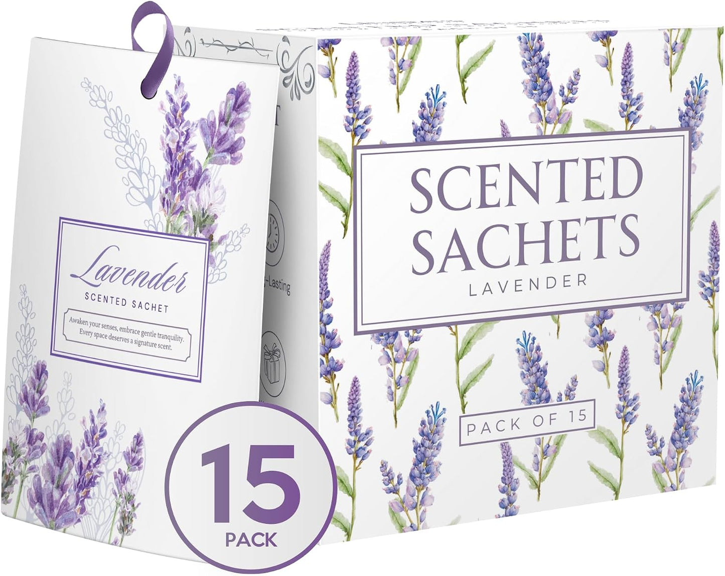 15 Pack Sachets for Drawers and Closets, Scented Sachets for Drawers, Closet Freshener Sachet for Drawers to Refresh Any Space, Sachet Bags, Scented Drawer Fresheners for Dresser, Lavender