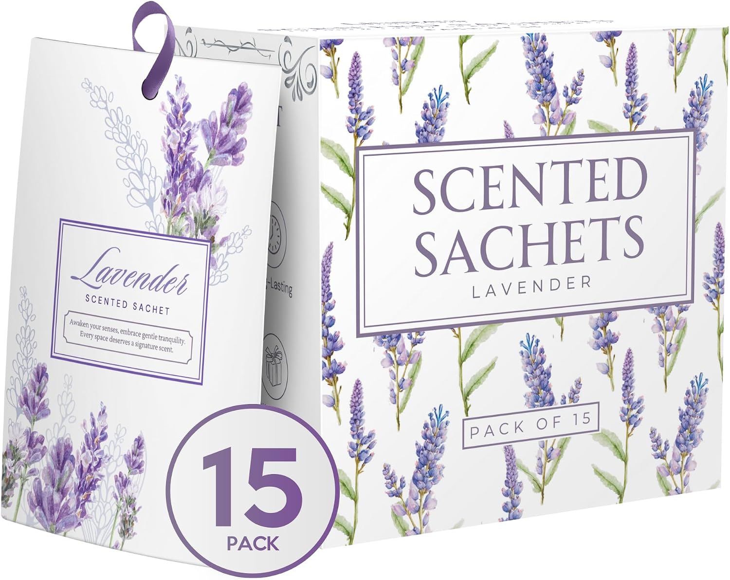 15 Pack Sachets for Drawers and Closets, Scented Sachets for Drawers, Closet Freshener Sachet for Drawers to Refresh Any Space, Sachet Bags, Scented Drawer Fresheners for Dresser, Lavender