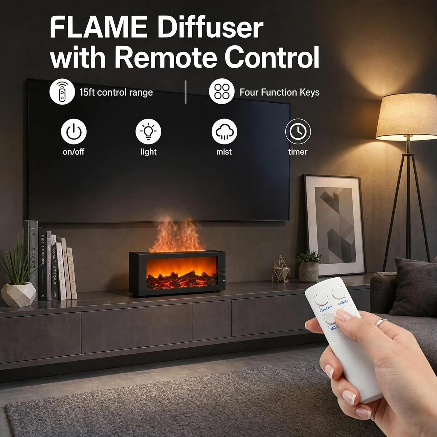300ML Essential Oils Diffuser with Remote Control- Aromatherapy Aroma Humidifier, Upgrade 7 Colors Noiseless -Quiet Ultrasonic Aromatherapy Device with 7-Color LED Night Light Home