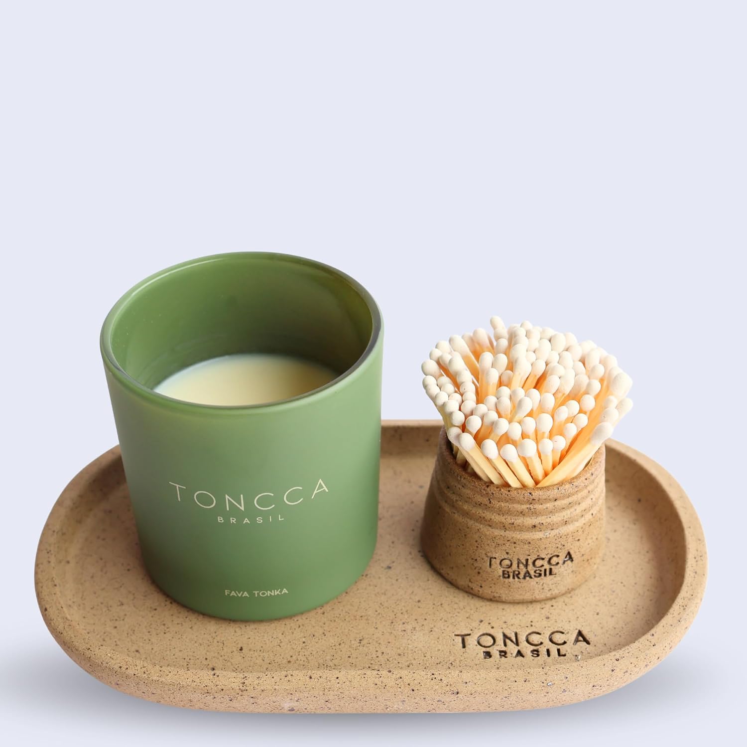 Ceramic Oval Tray by TONCCA – Small Decorative Tray for Candles & Table Decor | Handmade in Brazil | Natural Mineral Clay | Sertão Edition