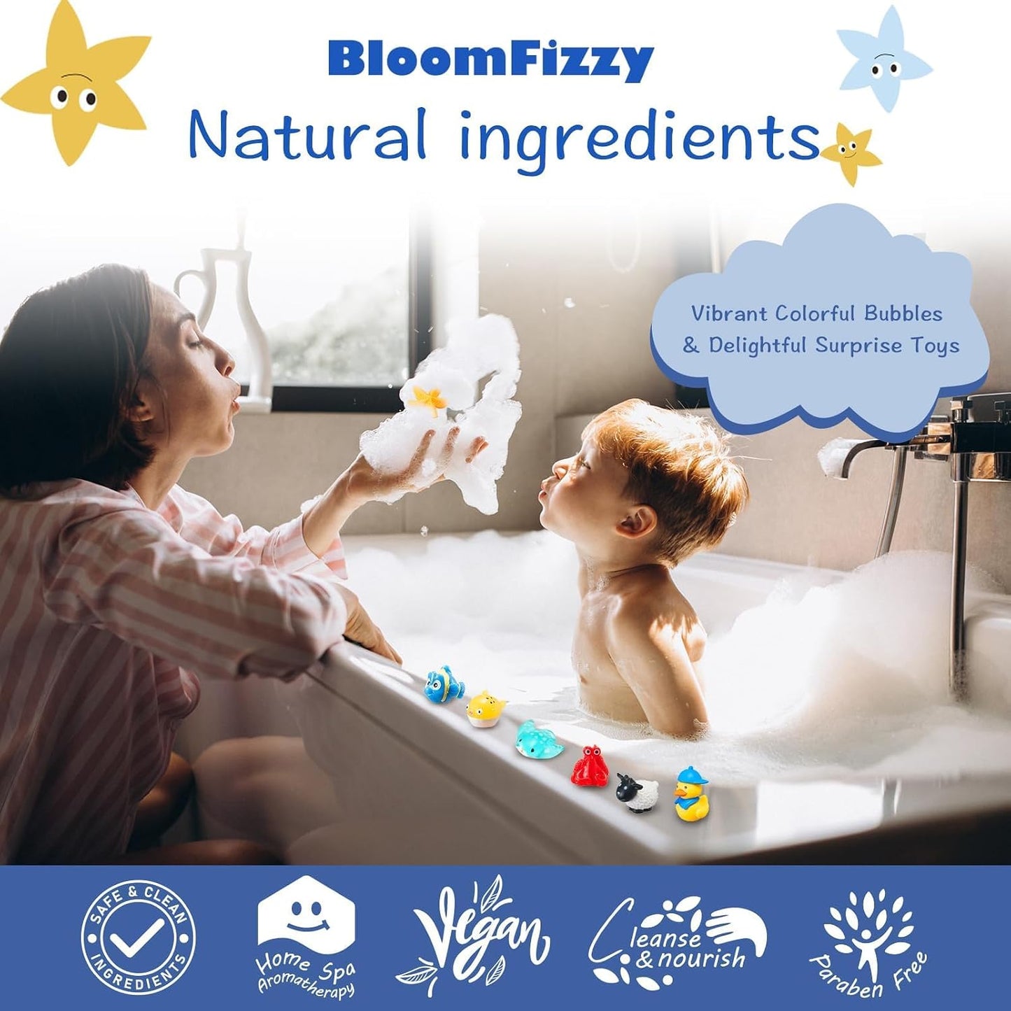 30 Kids Bath Bombs with Surprise Inside – Gift Set with 30 Unique Land & Sea Animal Toys, Fun, Educational, and Child-Safe Natural Bath Bombs with Toys, Great Gift for Kids’ Birthdays & Christmas
