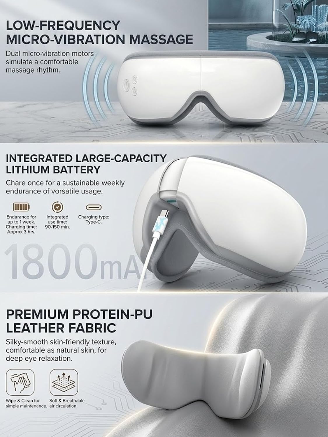 Steam Therapy for The Eyes, Beminda Eye Steam Therapy Pro, Sustained 42°C Steam Therapy, 10 Minutes A Day, Hands-Free, Nano Mist Warm Compress for Eye (Steam Therapy Pro)