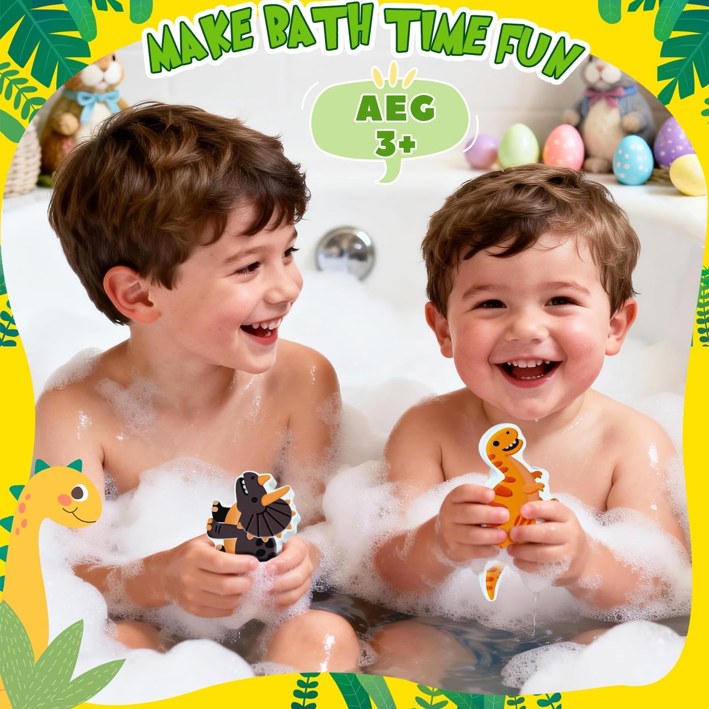 Easter Bath Bombs for Kids, Dinosaur Bath Bomb Gifts for Boys & Girls, 6 Pack Gentle& Kids Friendly Handmade Bubble Fizzies, Ideal Easter Basket Stuffers & Party Favors for Teen Children