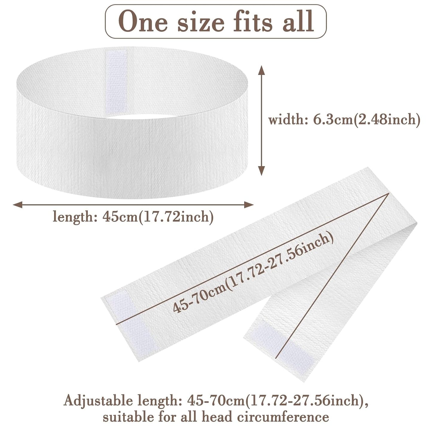 Sublaga 40 Pack Spa Headband for Women Disposable Skincare Headbands for Facials Esthetician Supplies Esthetician Headbands Stretch for Women's Hair (40 Pcs White)