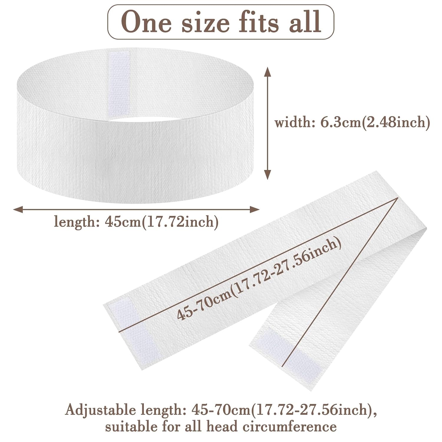 Sublaga 40 Pack Spa Headband for Women Disposable Skincare Headbands for Facials Esthetician Supplies Esthetician Headbands Stretch for Women's Hair (40 Pcs White)