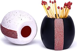 Ceramic Match Holder With Striker (Set of 2) | Cute Decorative Box | Matches for Candles in a Jar | Modern Home Decor Gifts | Matches NOT Included