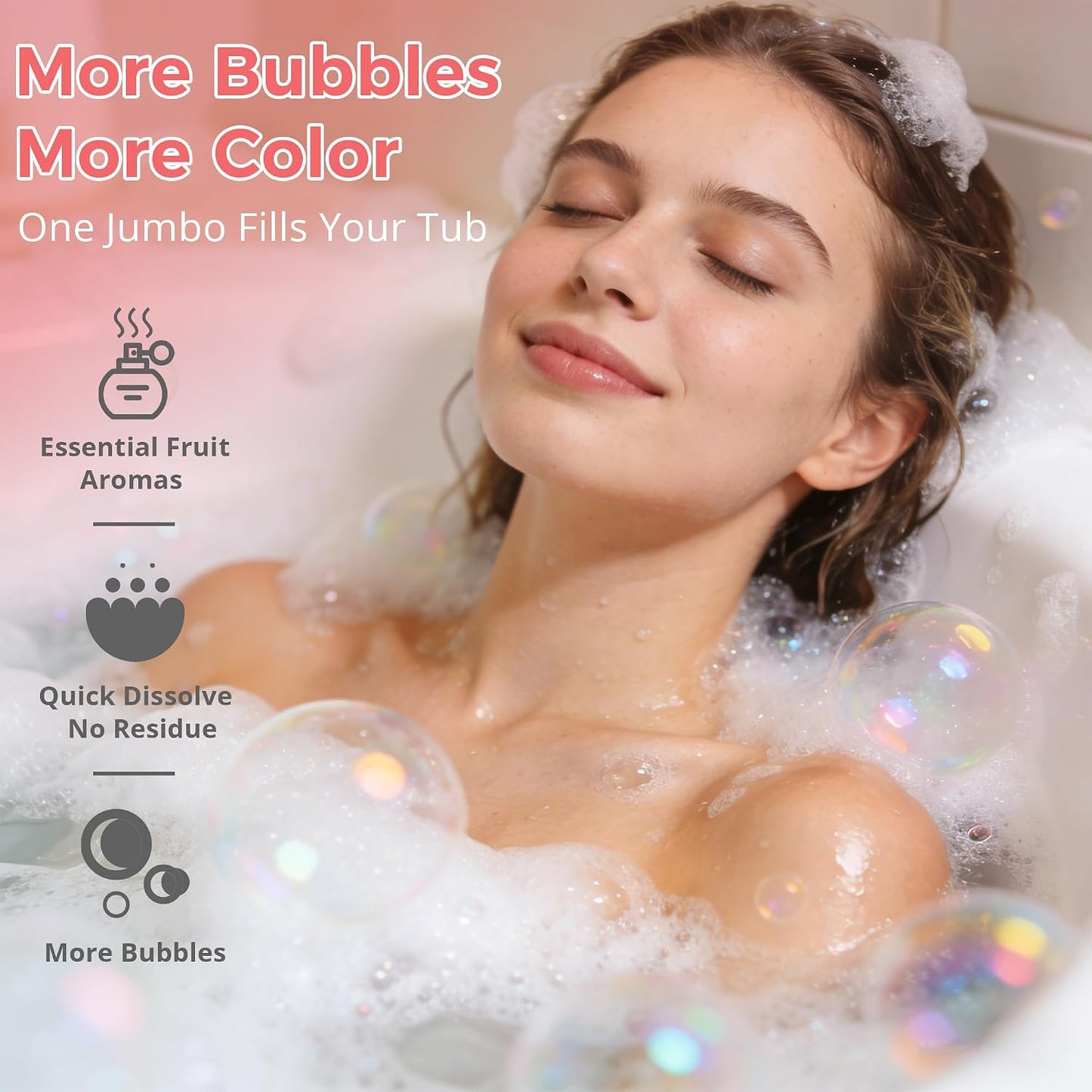 Extra Large 7 oz Bath Bombs for Women, 6 Jumbo Fizzies | 6 Fruit-Scented Jumbo 7 oz Bath Bombs, Colorful Swirls, Spa Self-Care Gift for Mom Wife, Each Includes One Hair Oil Capsule