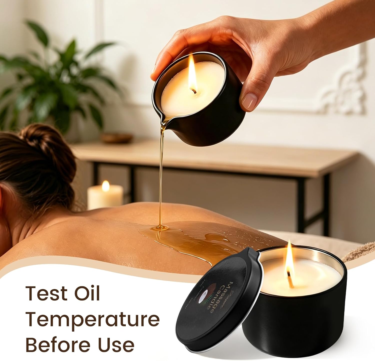 3 Pack Low Temperature Massage Candle Set，Moisturising Body Oil Candles for Stress Relief Massage Therapy and Home SPA,Natural Soy Wax Blend with Lavender,Vanilla & Coconut,2.35 oz Each