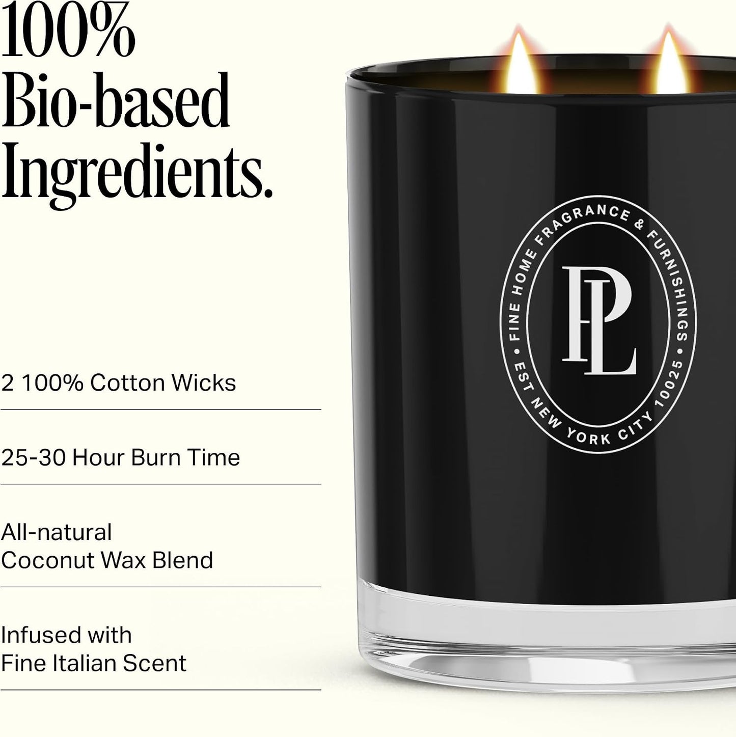 Preston Lane Luxury 2-Wick Scented Candle, Palazzo No. 29, 7.5 oz Hand-Poured in USA | Long Burn Time (20–30 Hrs), Vegan Soy Wax Blend, Decorative Glass Vessel, Fine Italian Fragrance