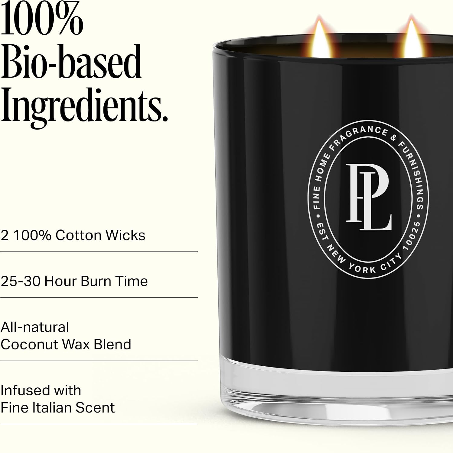 Preston Lane Luxury 2-Wick Scented Candle, Palazzo No. 29, 7.5 oz Hand-Poured in USA | Long Burn Time (20–30 Hrs), Vegan Soy Wax Blend, Decorative Glass Vessel, Fine Italian Fragrance