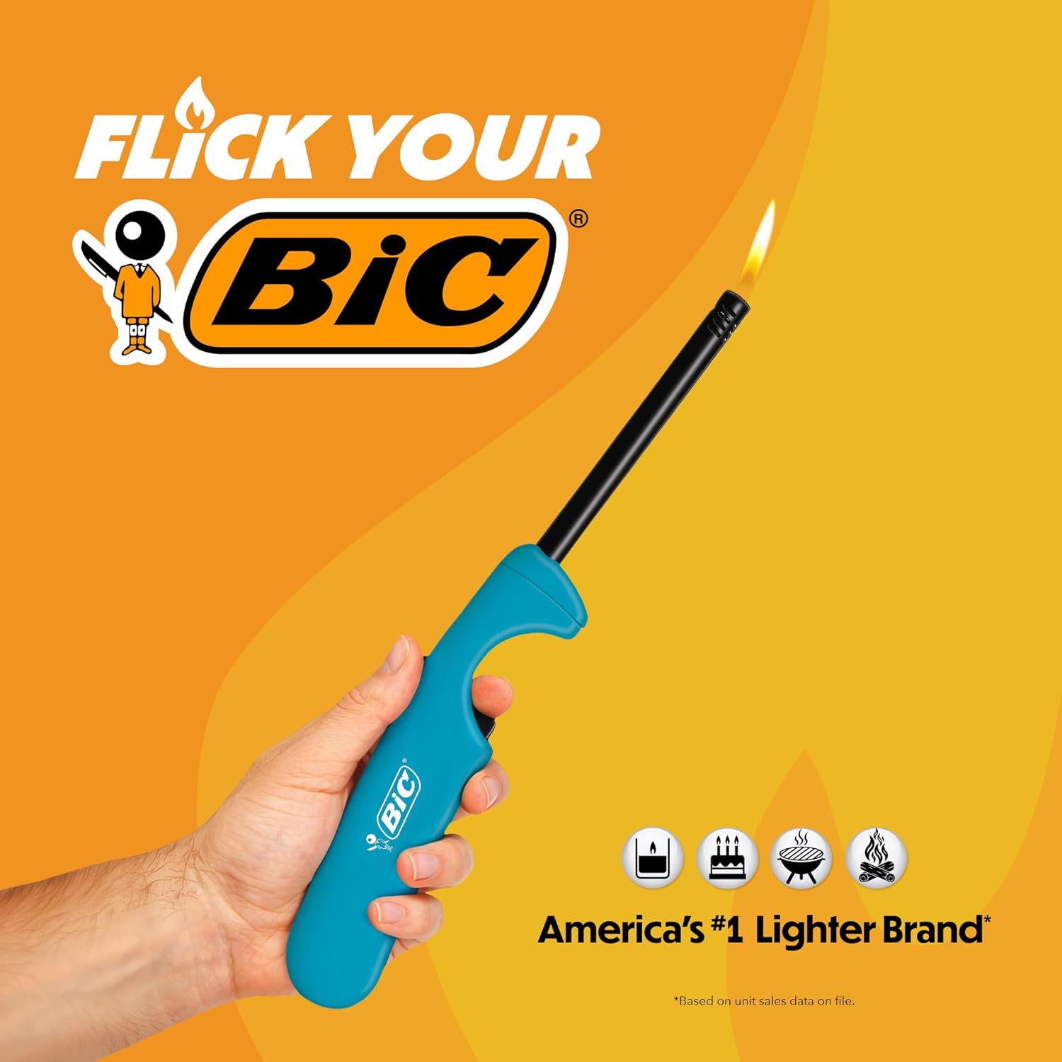 BIC Multi Purpose Lighter with Long Metal Wand, Classic Collection, Great Lighter for Candles, Grills and Fireplaces, 10 Count Pack of Lighters