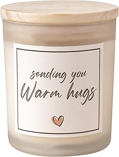 Get Well Soon Gifts, Sympathy Candle, Bereavement & Cheer Up Gifts, Sending You Warm Hugs in A Jar Candle Gift for Women, Vanilla Scented Candle, Natural Soy Wax & Natural Essential Oils