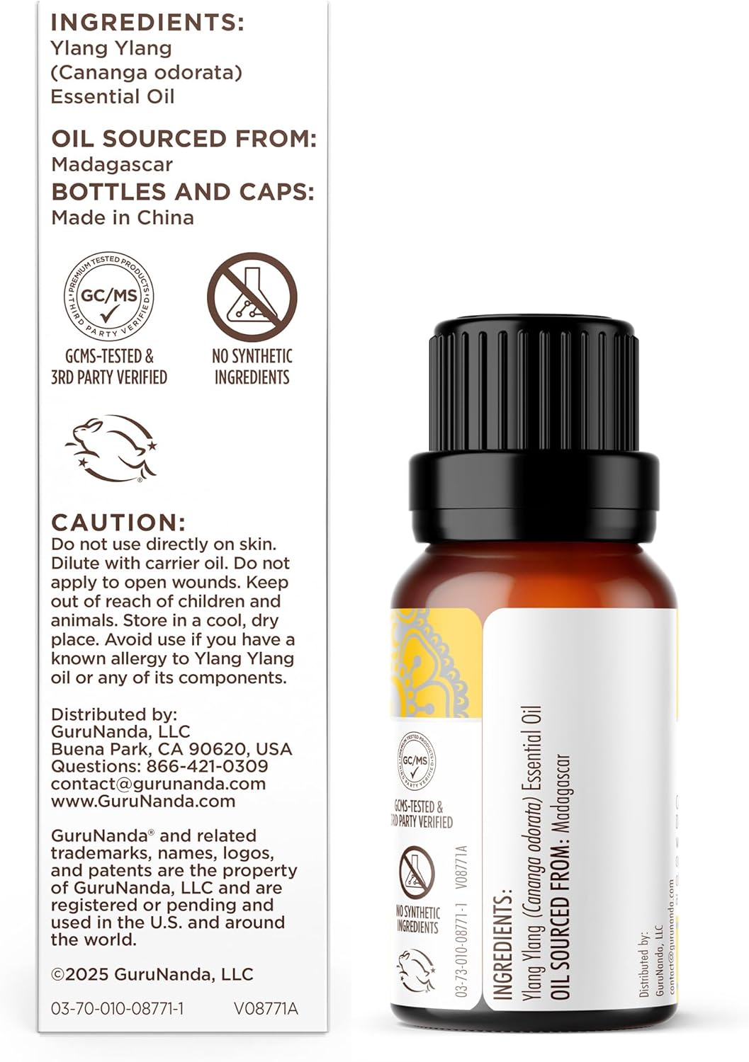 GuruNanda Ylang Ylang Essential Oil (10ml Each) - 100% Pure, Natural and Undiluted Diffuser Oil for Aromatherapy, Massages & DIY Recipes - 2 Pack