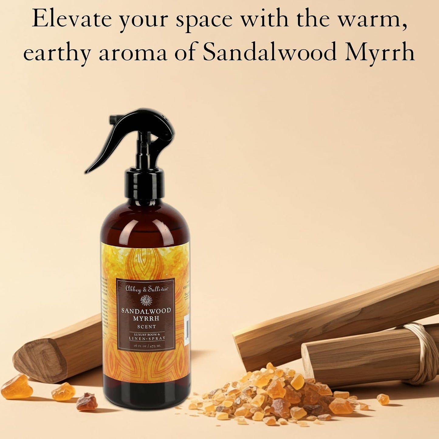 Abbey & Sullivan Linen Spray, Sandalwood Myrrh, 16 oz