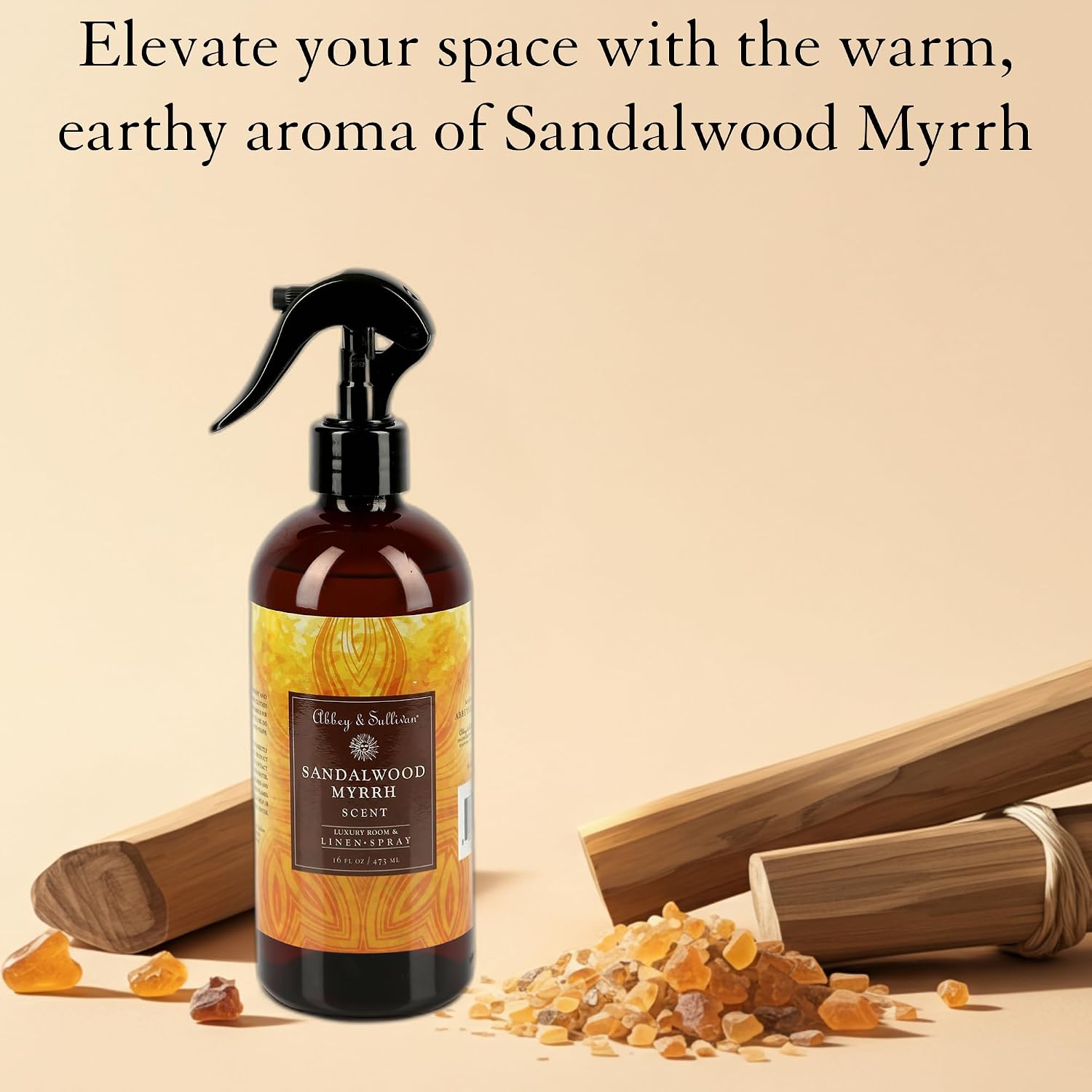 Abbey & Sullivan Linen Spray, Sandalwood Myrrh, 16 oz