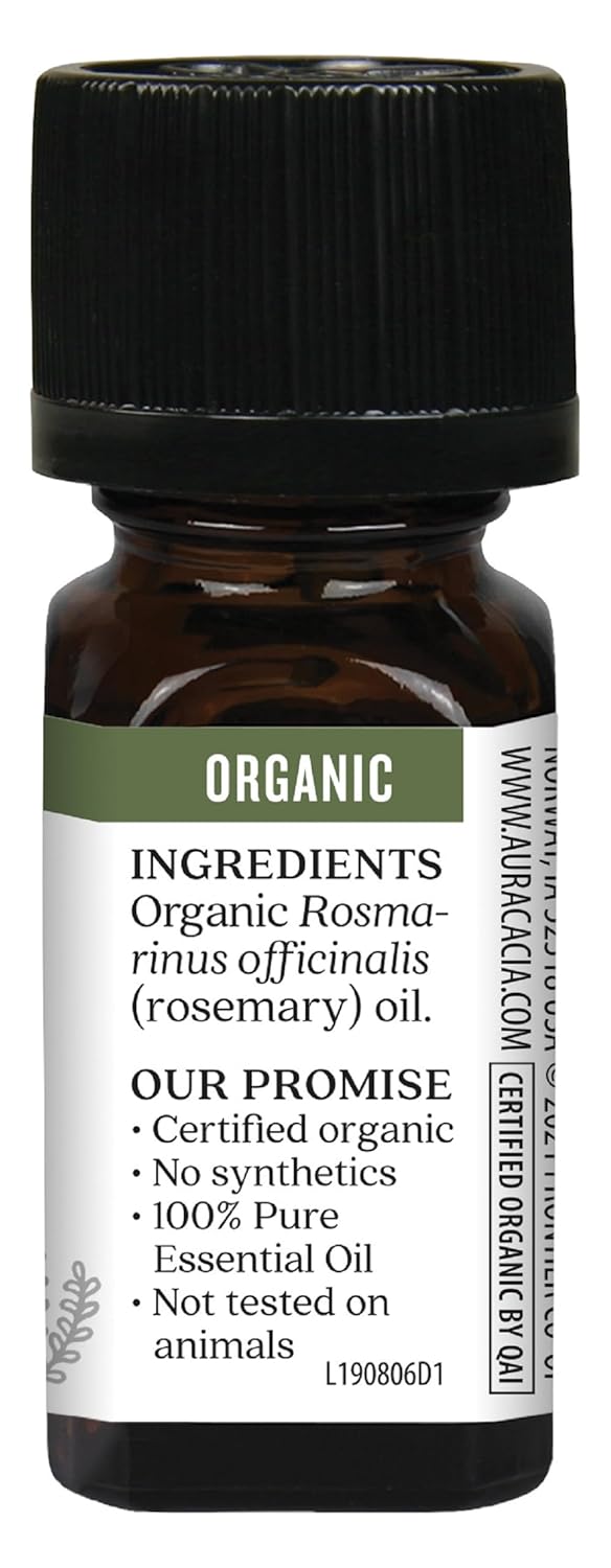 Aura Cacia Aromatherapy 100% Organic Essential Oil, Rosemary - 0.25 Oz
