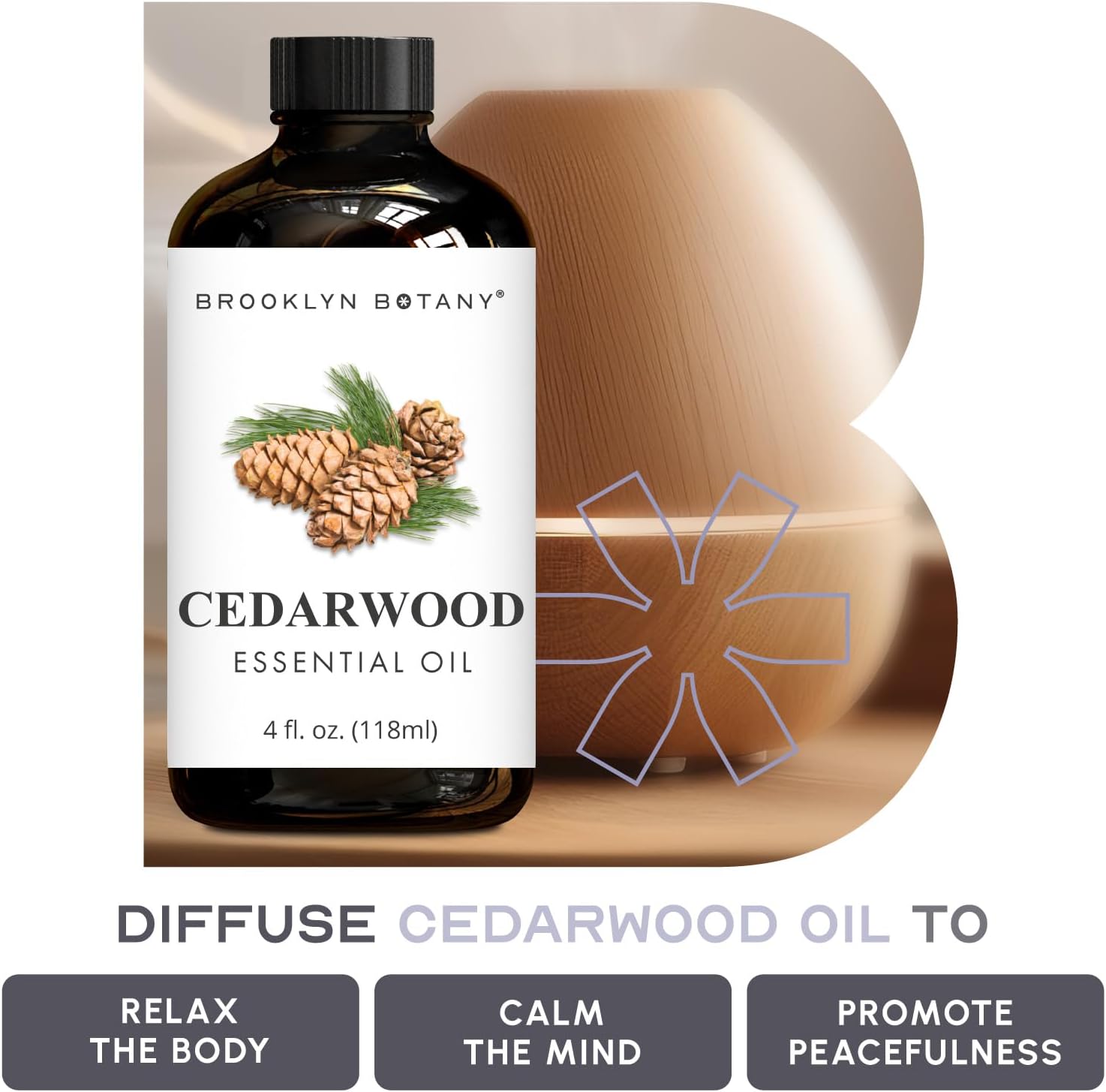 Brooklyn Botany Clove & Cedarwood Essential Oils – 4 Fl Oz (Pack of 2) – 100% Pure & Natural – Spicy & Grounding Aromatherapy Blend