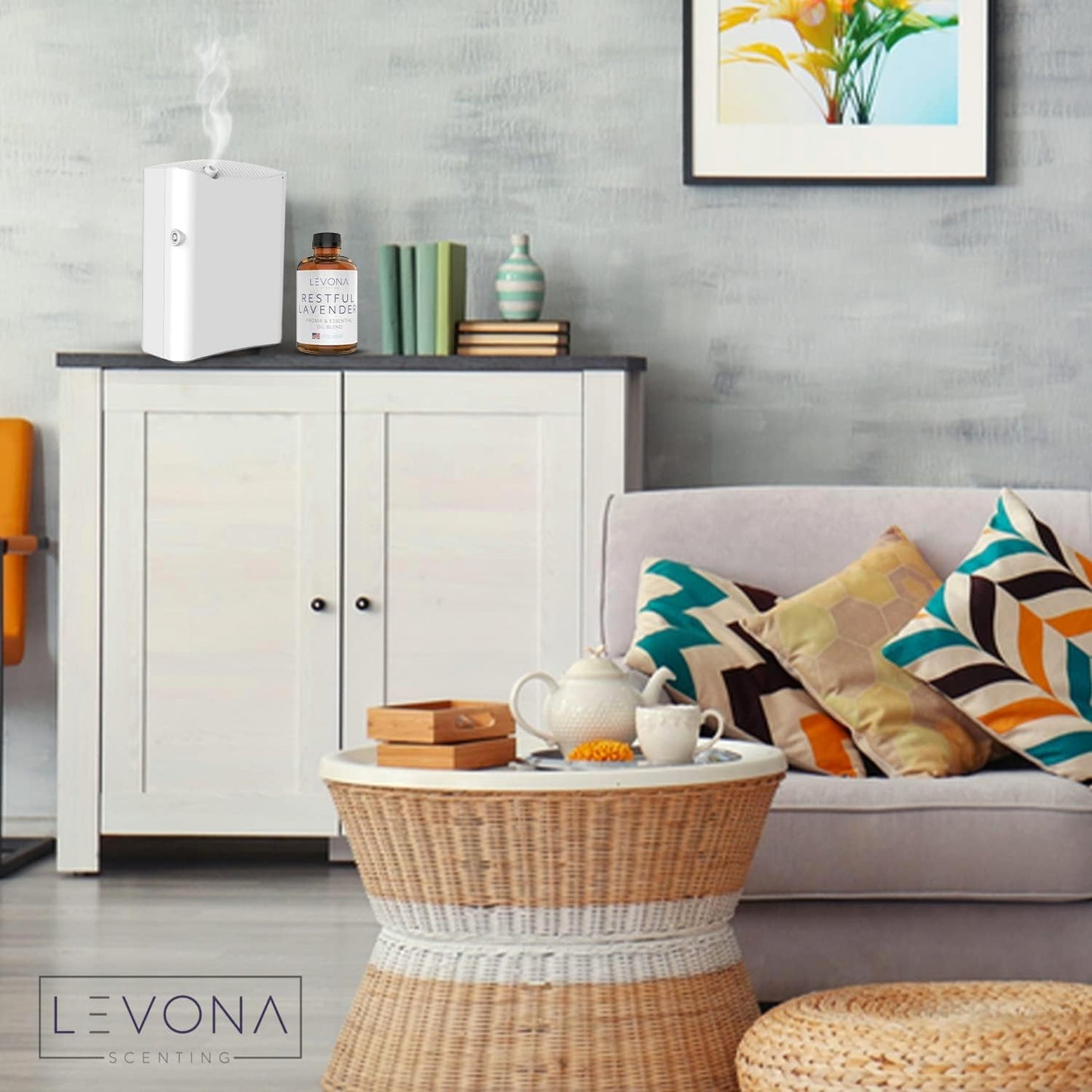 Levona Scent Essential Oil - Fresh Aroma for Home, Office, Hotel & Spa, Perfect in Humidifiers and Diffusers, Luxury Fragrance, with Eucalyptus, & Bergamot Notes - 500ml/ 17 fl oz, Restful Lavender