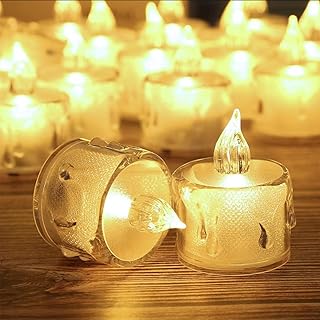 SupBri 12 Pack Flameless Tea Lights Candles Battery Operated, Crystal Led Tealight Candles,Votive Electric Fake Candles for Valentines Wedding Diwali Christmas Decorations