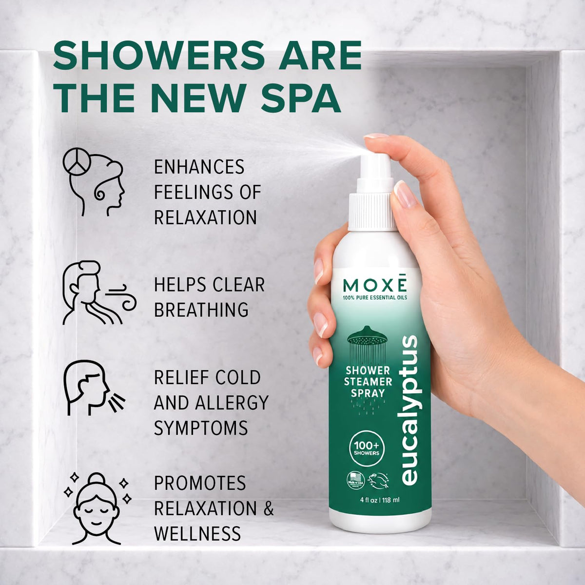 MOXĒ Eucalyptus Oil Shower Mist